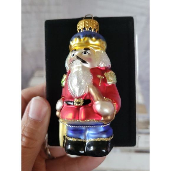 Red glass soldier guard ornament access holiday tree - Picture 2 of 6